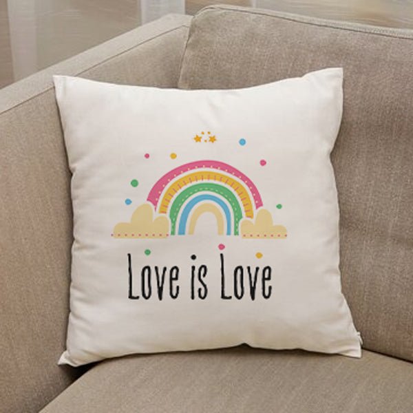 'Love Is Love' Printed Cushion - Pride Month Special - Flowers to Nepal - FTN