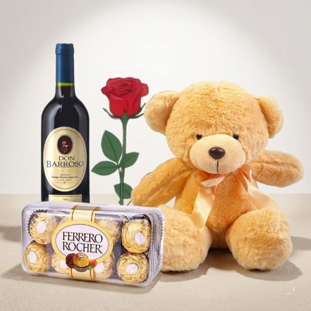 Love Surprise Gift with Wine & Teddy - Flowers to Nepal - FTN