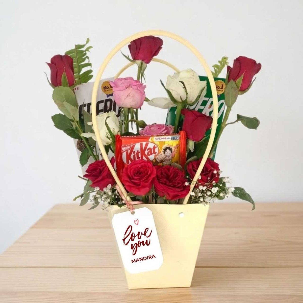 Love You Floral & Chocolate Surprise Bag - Flowers to Nepal - FTN