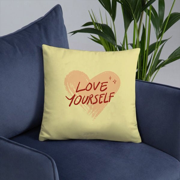 Love Yourself Printed Cozy Cushion - Flowers to Nepal - FTN