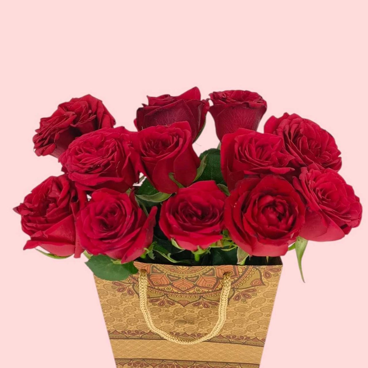 Luxury 12 Red Roses Bag Gift - Flowers to Nepal - FTN