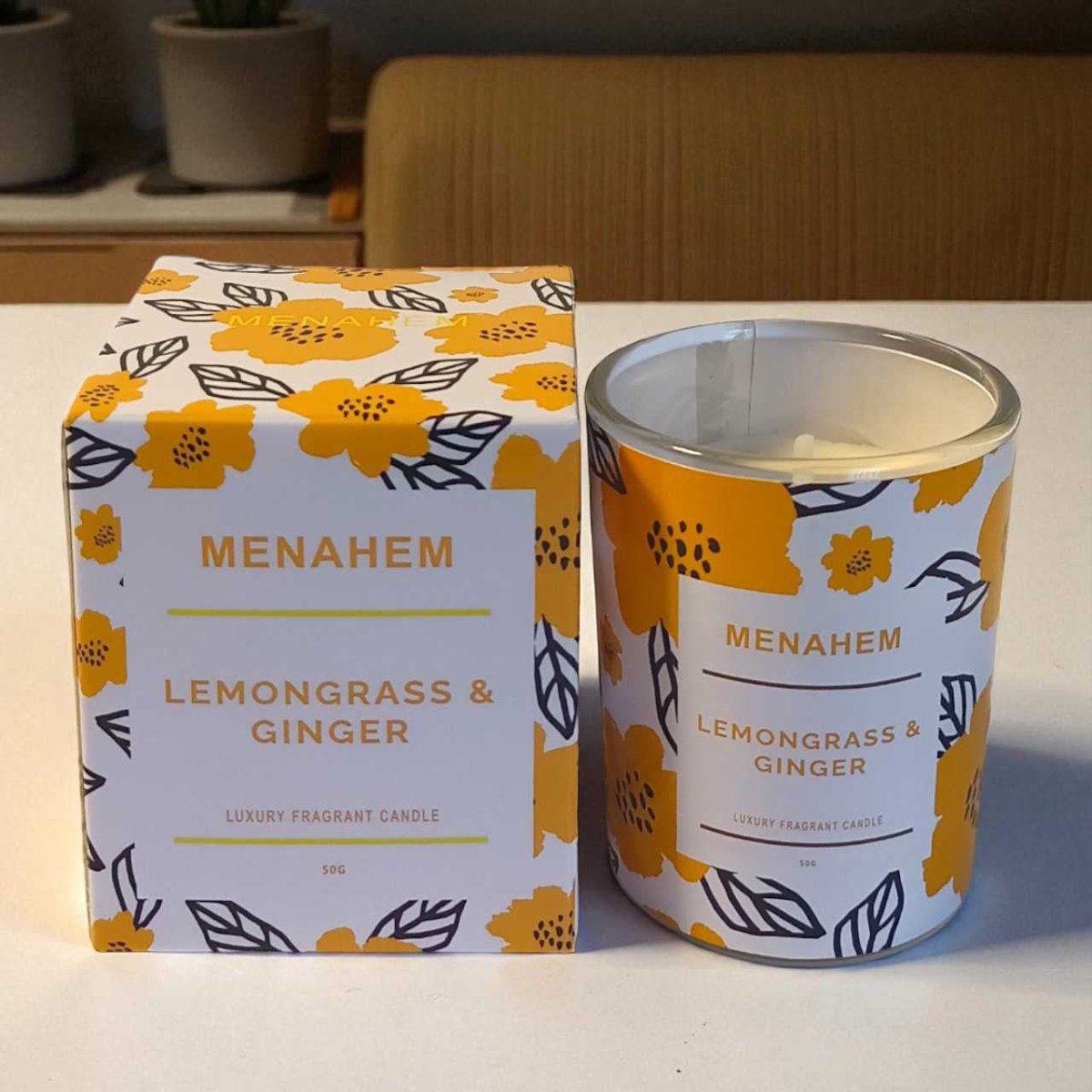 Luxury Lemongrass & Ginger Fragrance Candle 50g - Flowers to Nepal - FTN