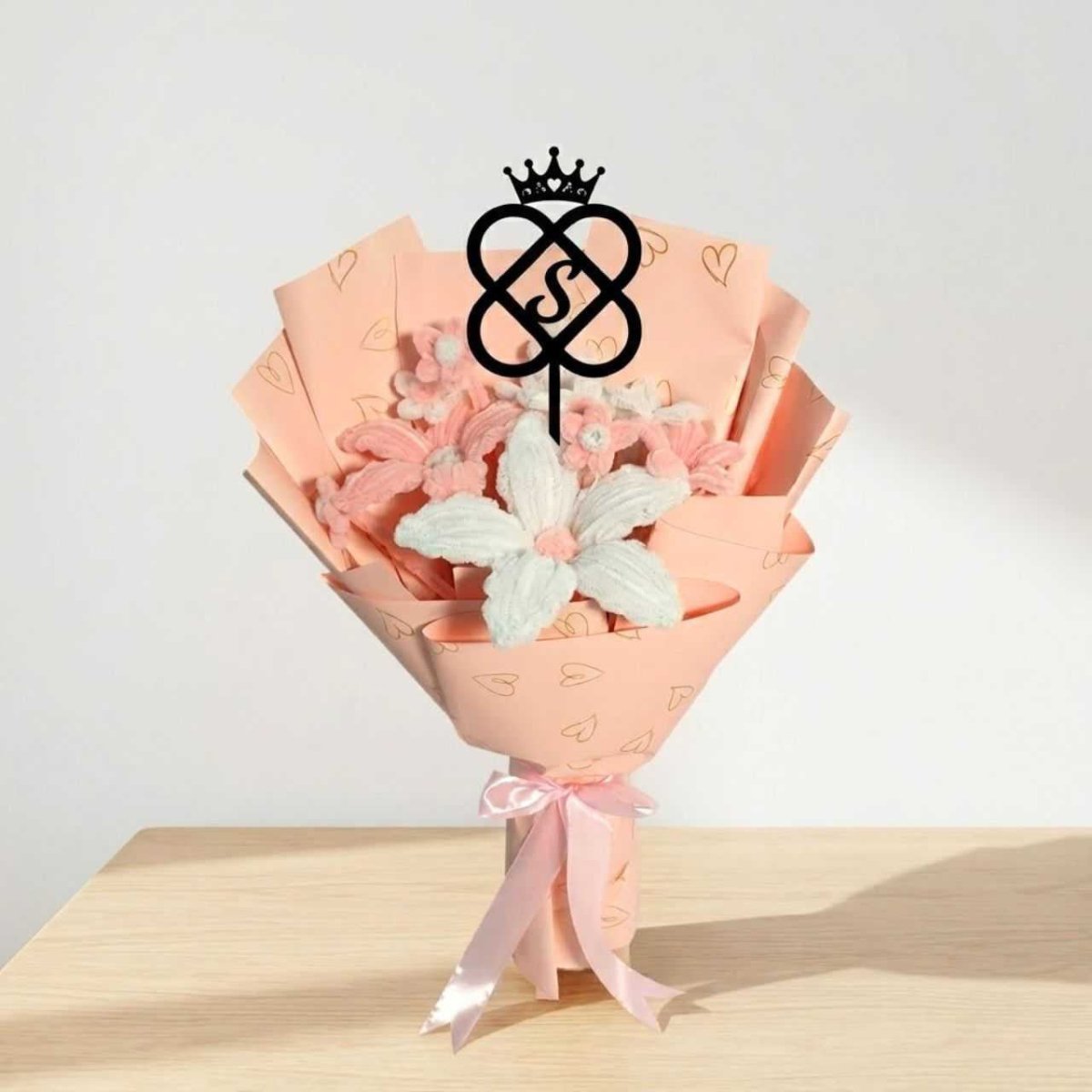 Luxury Lily Bouquet with Initial Topper - Flowers to Nepal - FTN