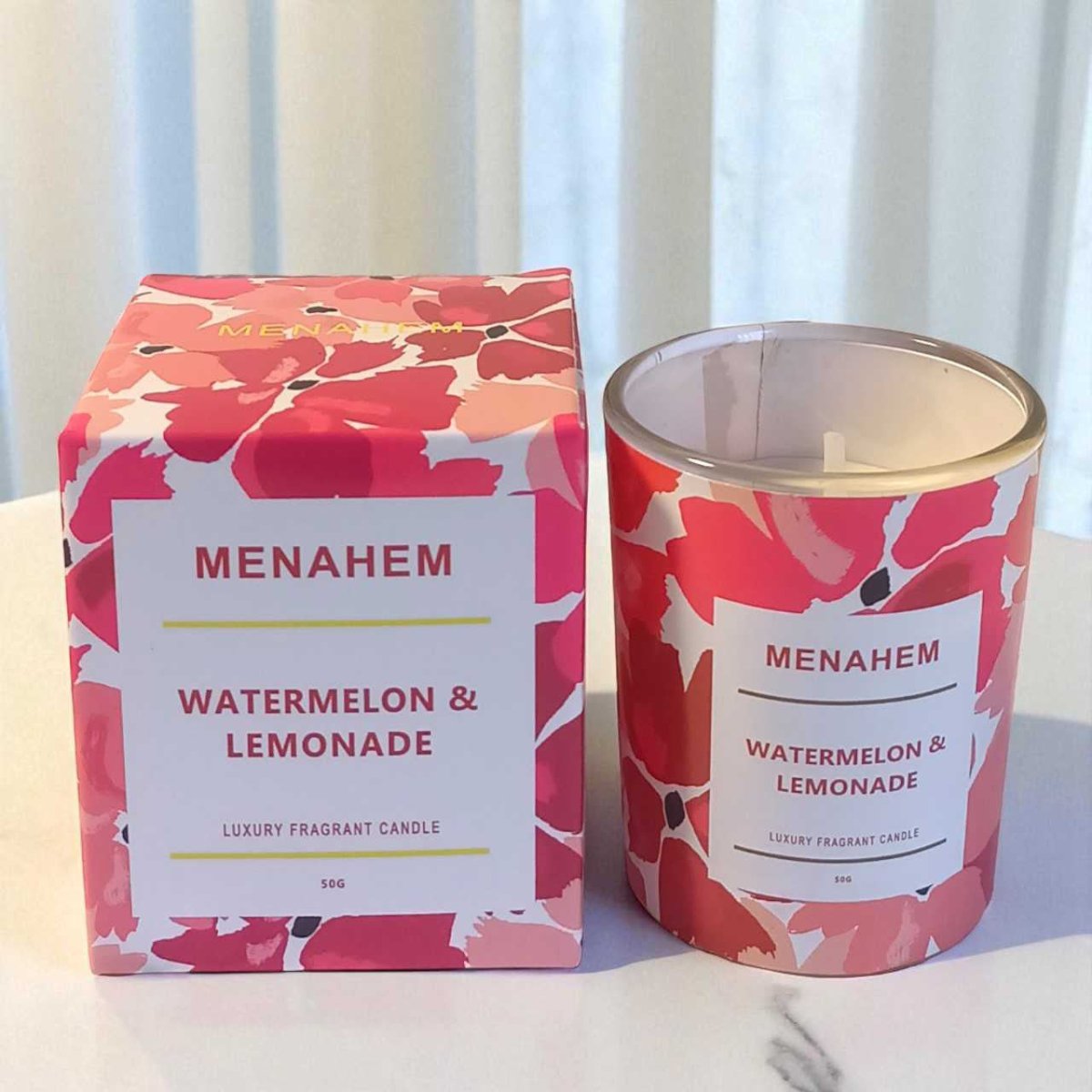 Luxury Watermelon & Lemonade Fragrance Candle 50g - Flowers to Nepal - FTN