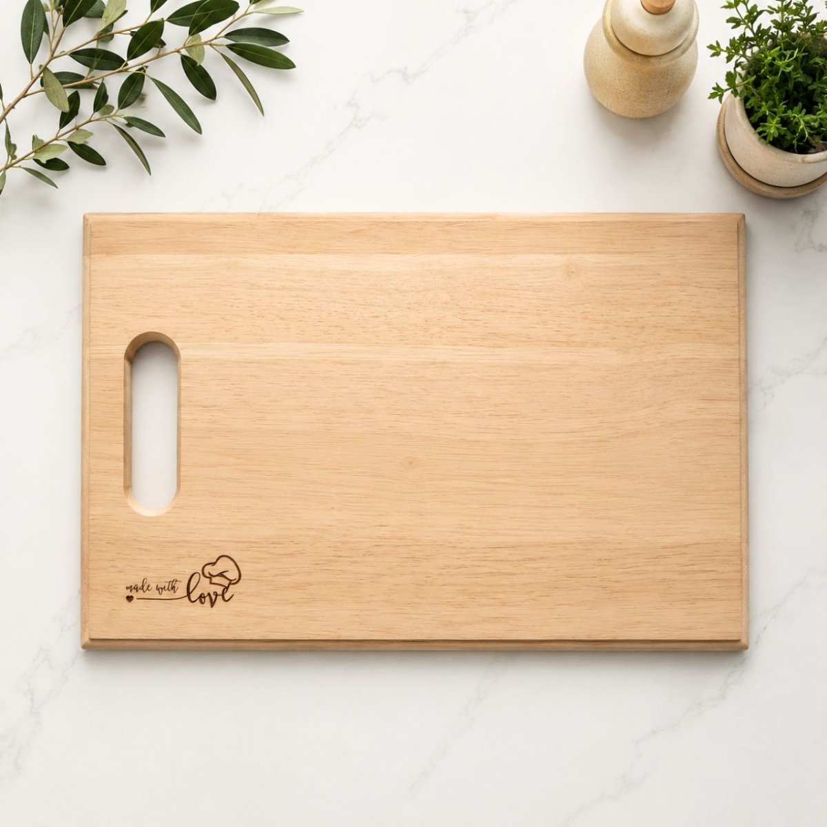 Made With Love Engraved Wooden Chopping Board - Flowers to Nepal - FTN