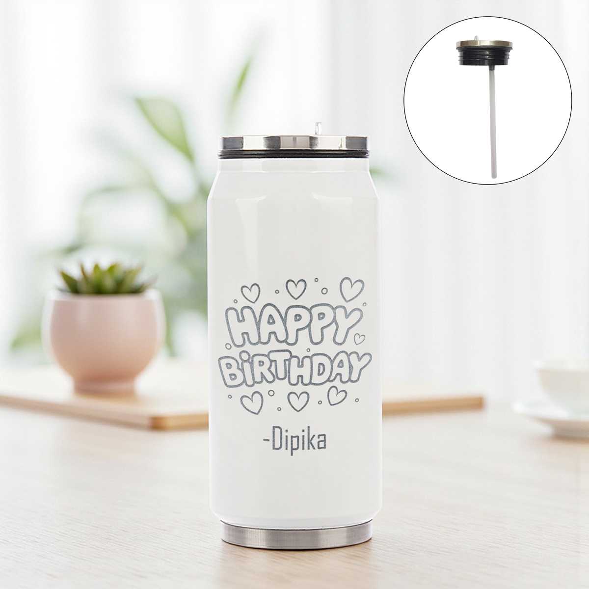 Make Birthdays Memorable – Name Engraved Tumbler with Straw Tumbler - Flowers to Nepal - FTN