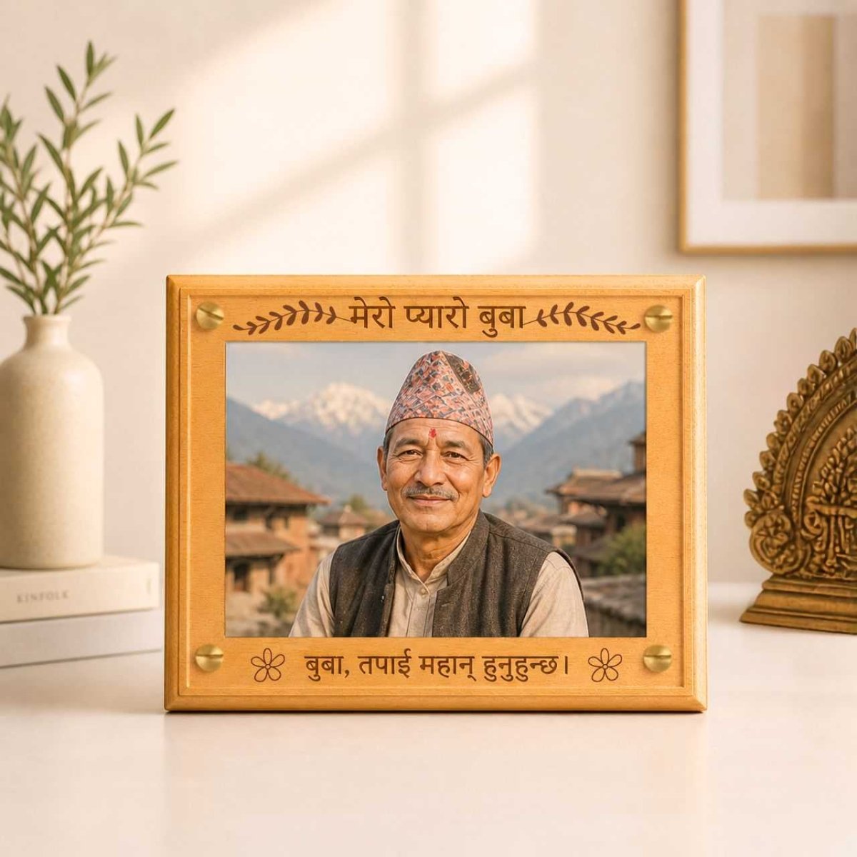 मेरो प्यारो बुबा Personalized Wooden & Acrylic Plaque - Flowers to Nepal - FTN