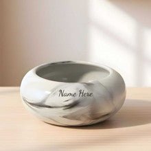 Marble Design Plant Pot & Name Engraved - Flowers to Nepal - FTN