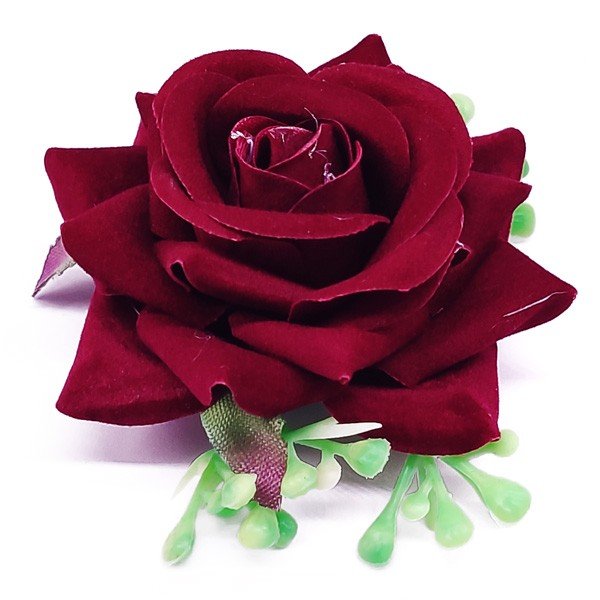 Maroon Velvet Rose Hair Flower Clip - Flowers to Nepal - FTN