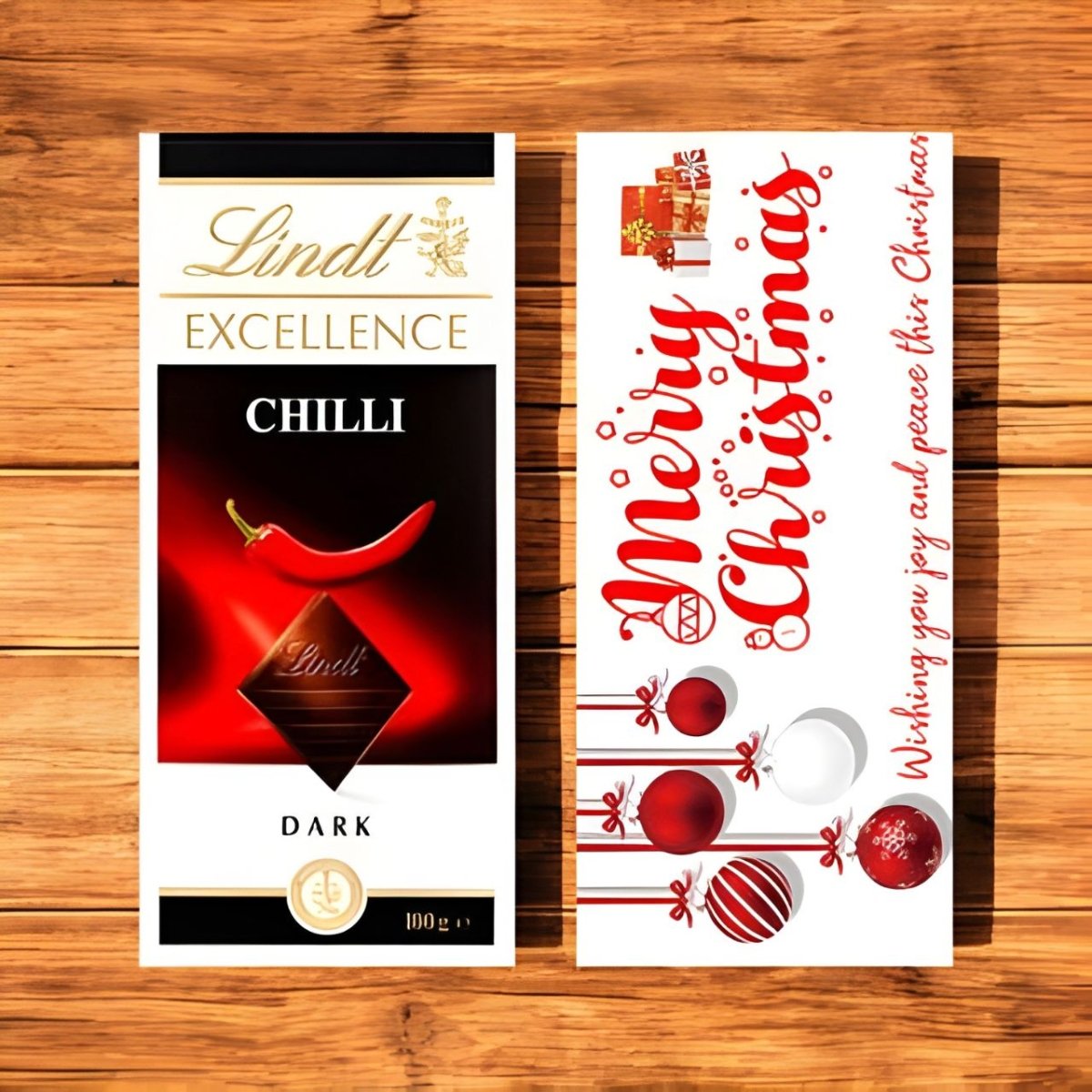 Merry Christmas Wrapped Lindt Dark Chocolate 100g - Flowers to Nepal - FTN