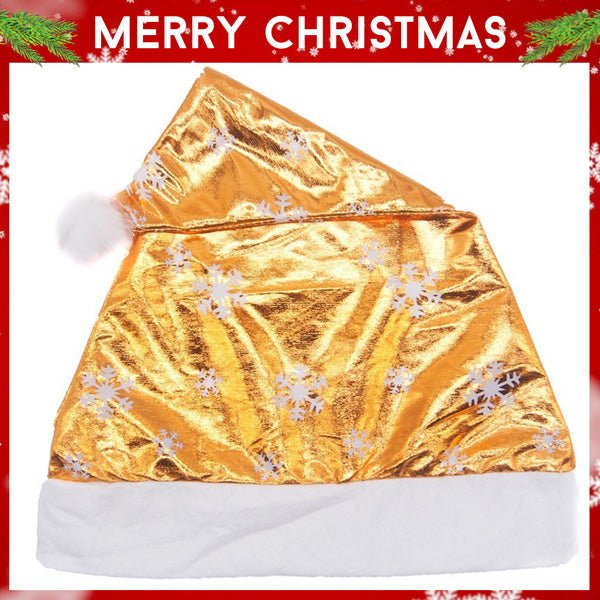 Metallic Gold Christmas Santa Cap - Flowers to Nepal - FTN