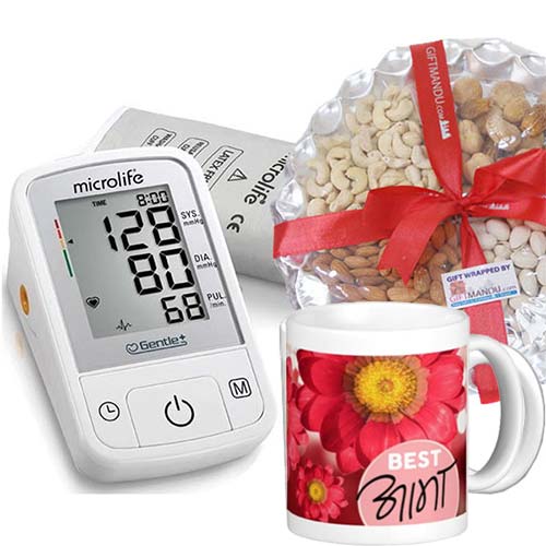 Microlife BP Monitor, Assorted Nuts, and Mug: Perfect Mom's Gifts - Flowers to Nepal - FTN