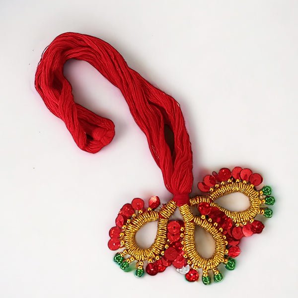 Mini Red Chulthi Dhago with Elegant Furka - Flowers to Nepal - FTN