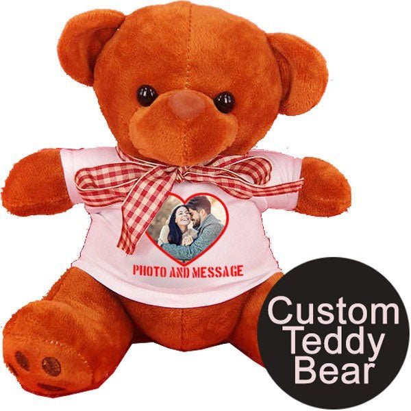 Mini Teddy Bear Customised with Image & Text On T-shirt - Flowers to Nepal - FTN