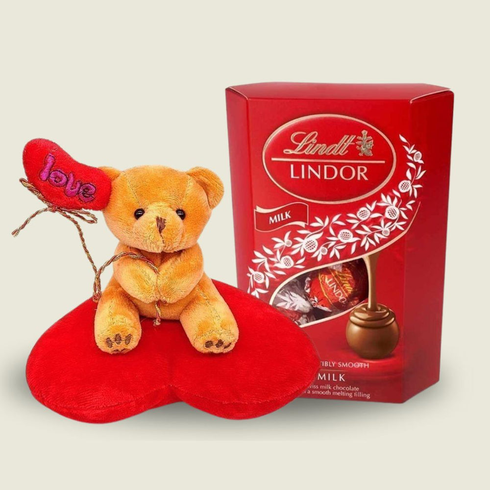 Mini Teddy Bear with Lindt lindor - Flowers to Nepal - FTN