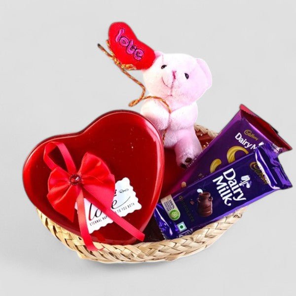 Mini Teddy with chocolate for her - Flowers to Nepal - FTN