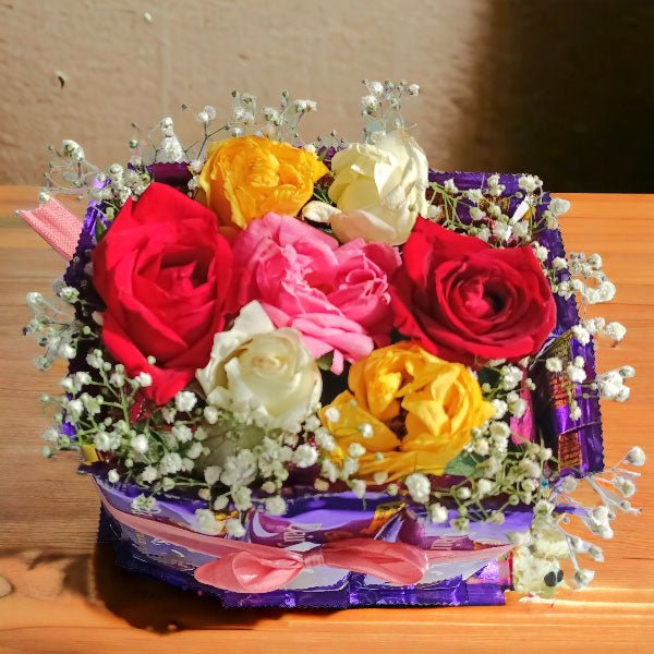 Mix Roses With Chocolates Bouquet - Flowers to Nepal - FTN