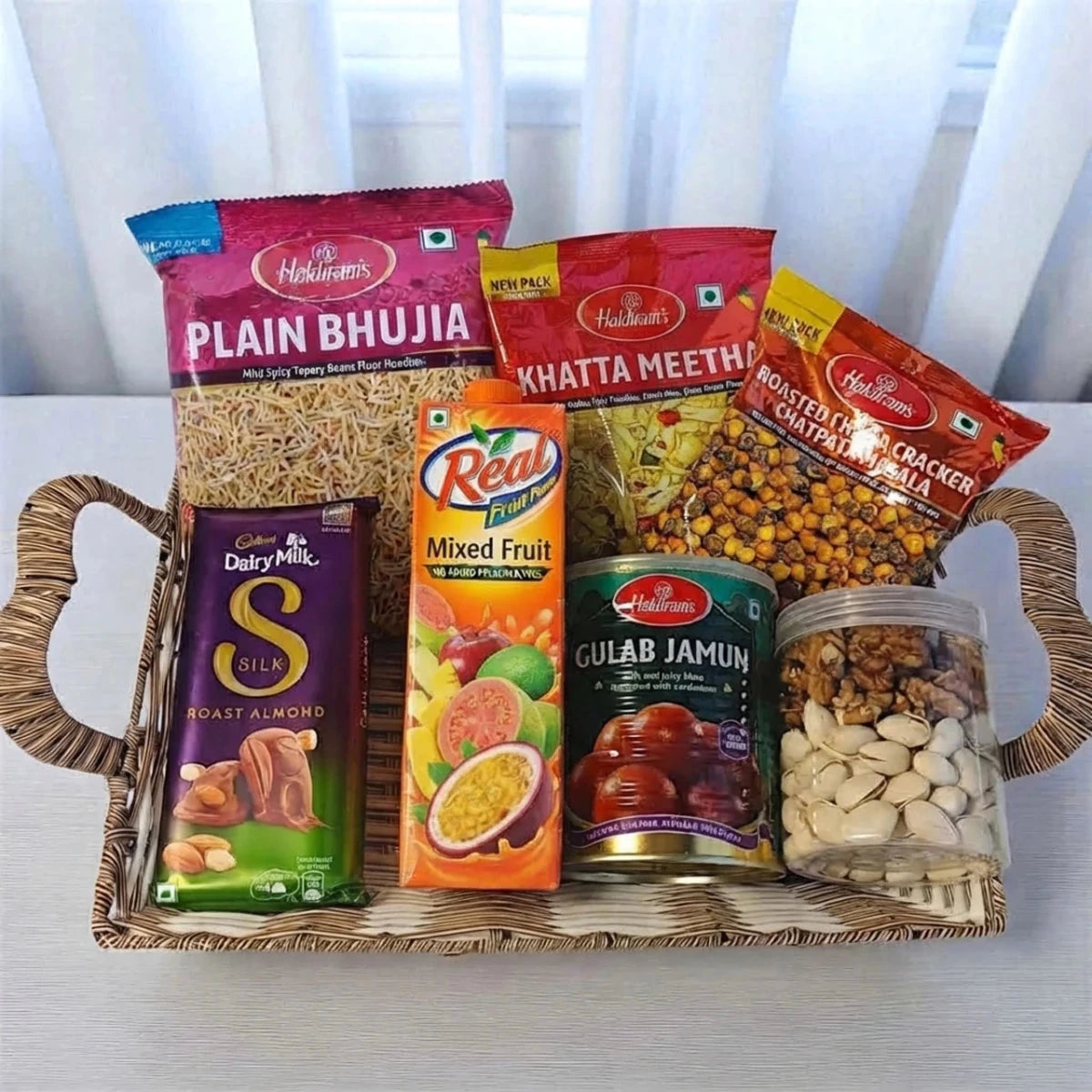 Mixed Nuts, Sweets & Snacks Gift Basket - Flowers to Nepal - FTN