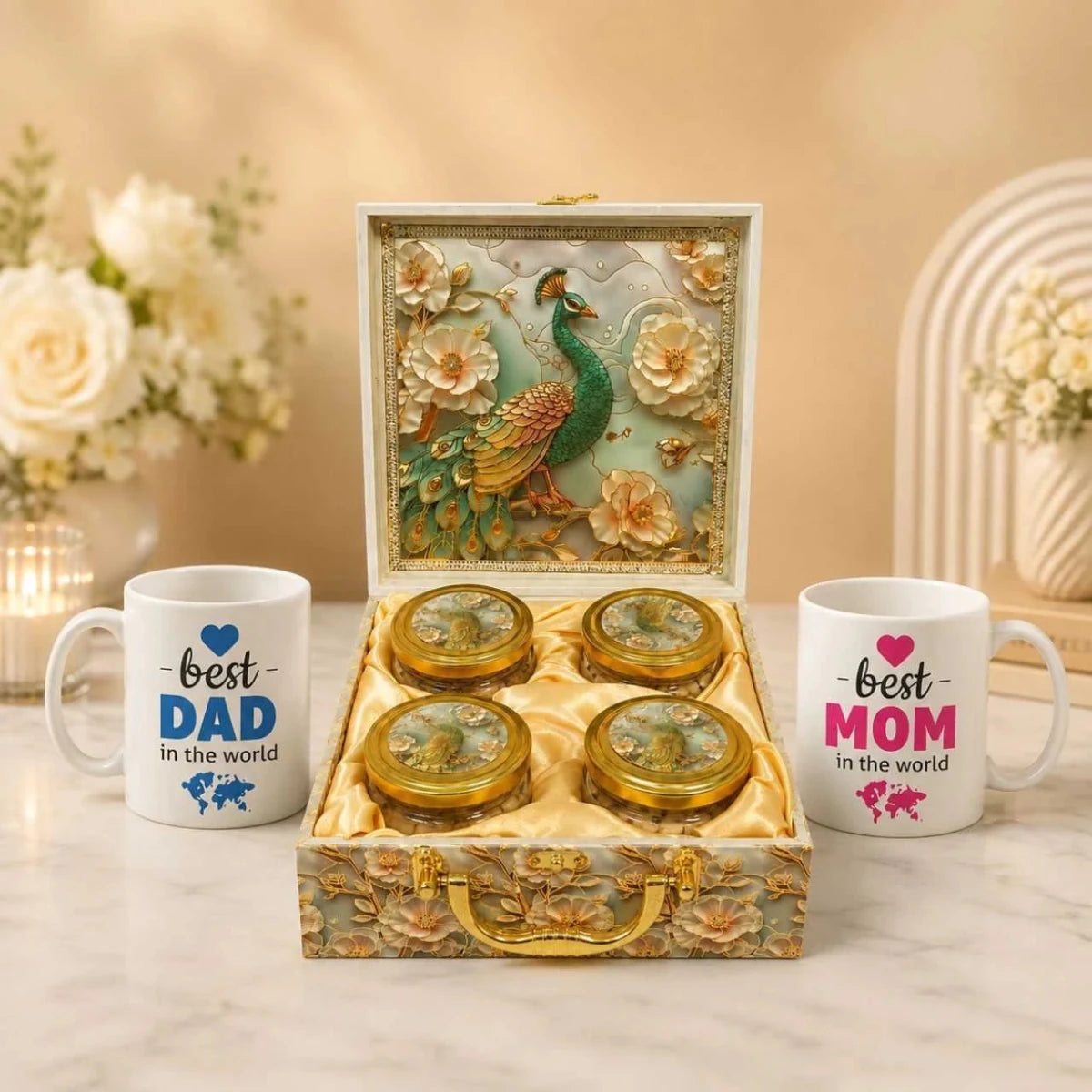 Mom & Dad Special Dry Fruits & Mug Gift Set - Flowers to Nepal - FTN