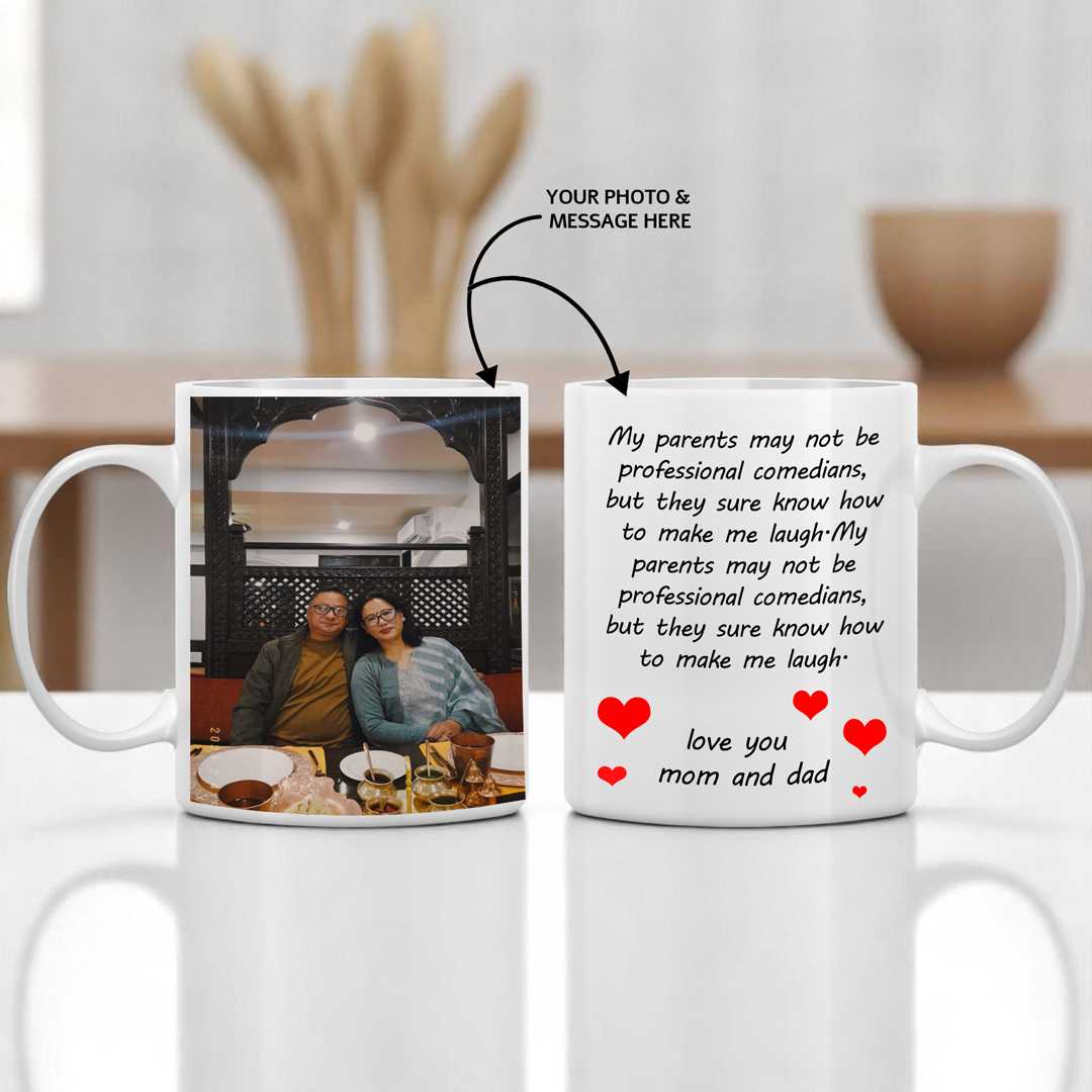 Mom & Dad Special Photo & Message Mug - Flowers to Nepal - FTN