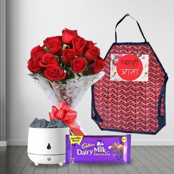 Mom's Delight Hamper ( Diffuser, Apron, Bunch and Bouquet ) - Flowers to Nepal - FTN