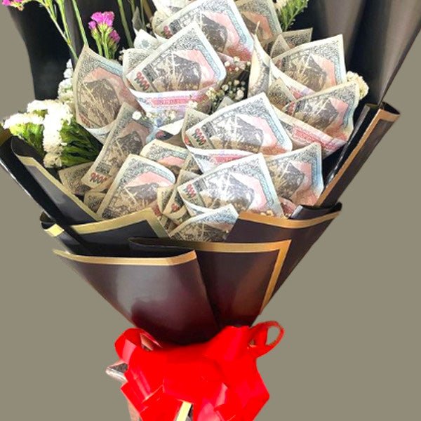 Money Bouquet with 10k Cash Note - Flowers to Nepal - FTN