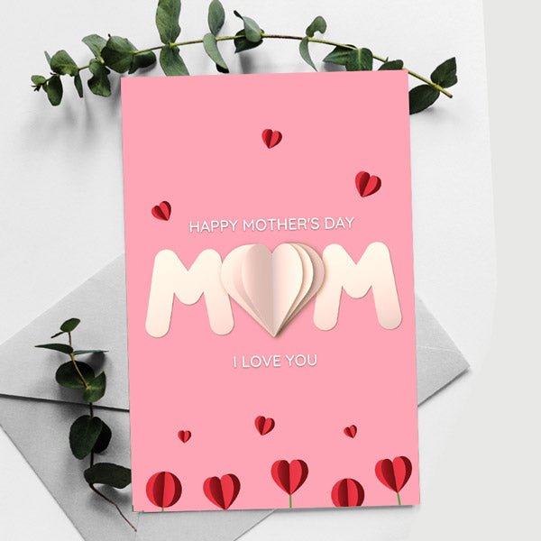 Mother’s Day Red Heart Greeting Card - Flowers to Nepal - FTN