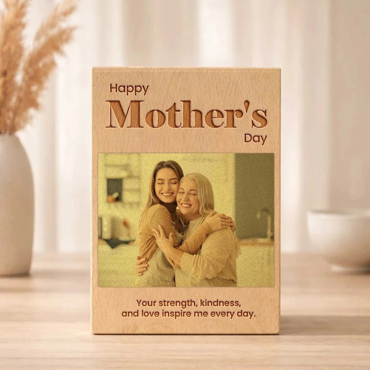Mother’s Day Special Wooden Photo Plaque - Flowers to Nepal - FTN