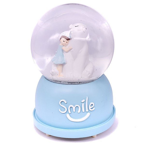 Musical Snow Globe: 7" Statue of Girl with Bear - Flowers to Nepal - FTN