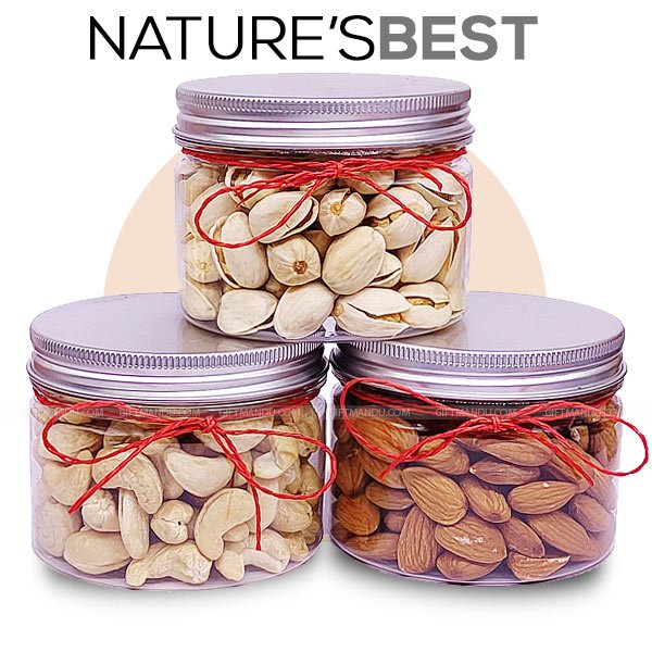 Nature's Trio: Cashews, Pistachios & Almonds - Flowers to Nepal - FTN