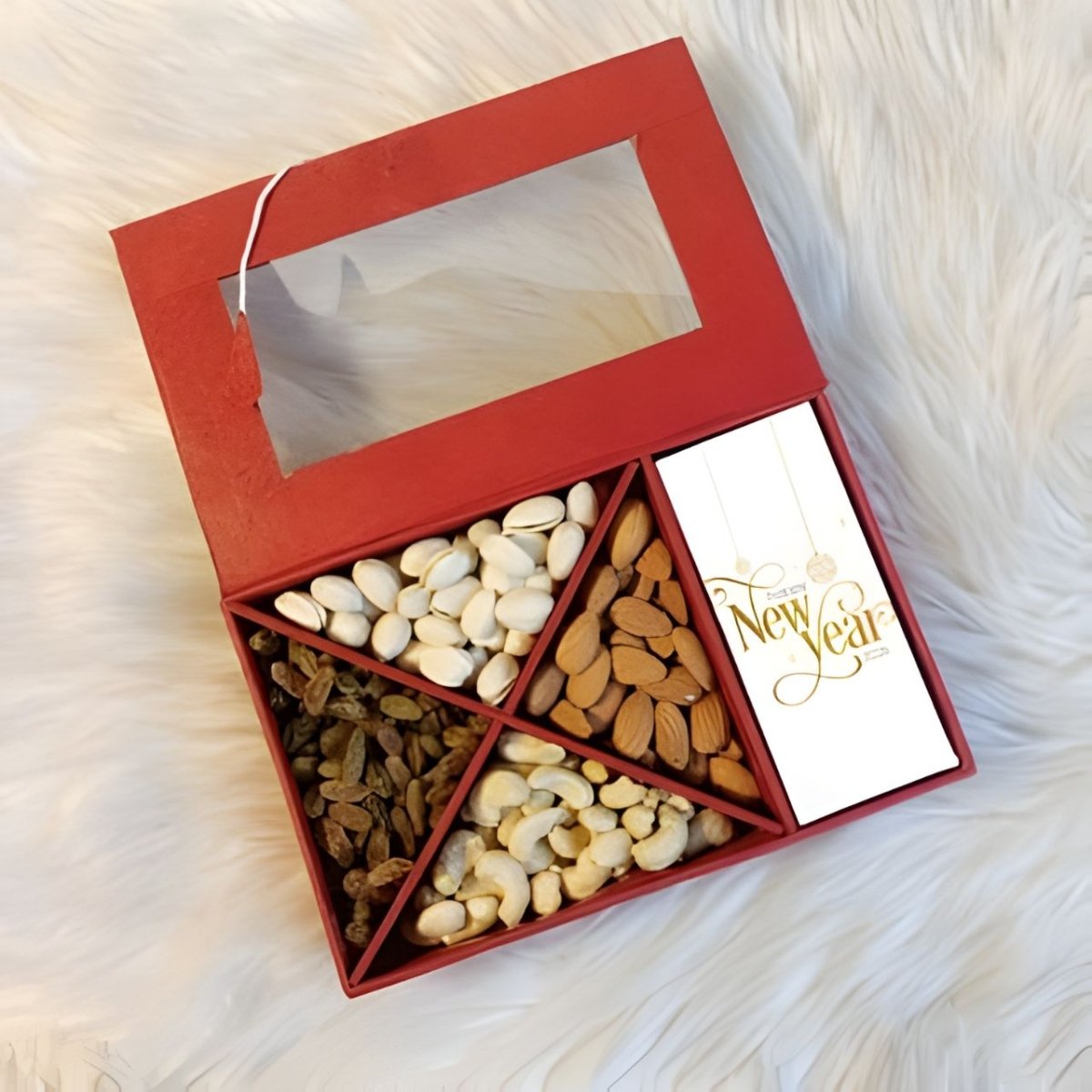 New Year Celebration Dry Fruits & Silk Chocolate Gift Box - Flowers to Nepal - FTN