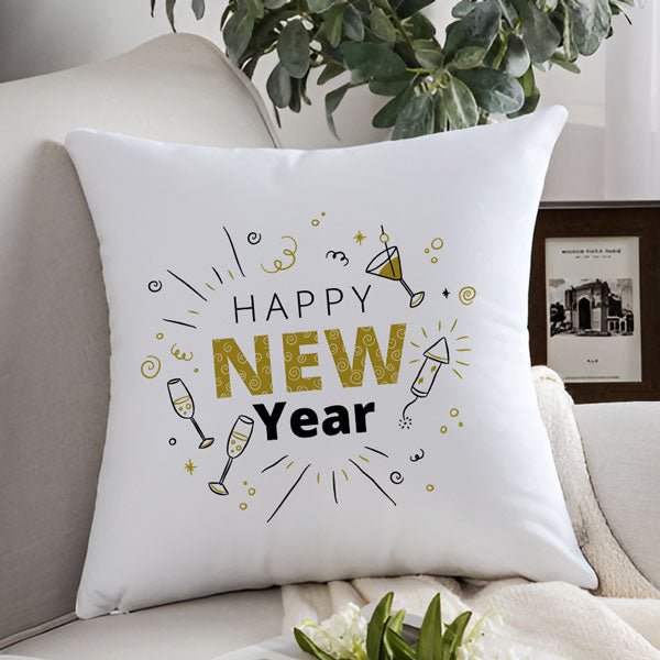 new year white cushion - Flowers to Nepal - FTN