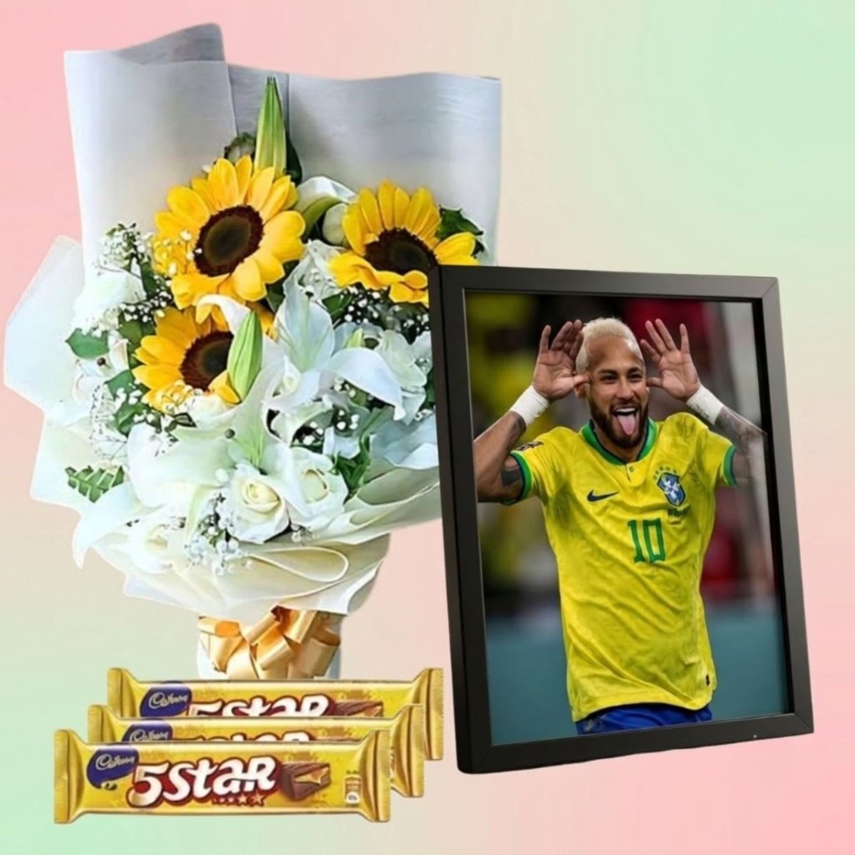 Neymar Photo Frame & Chocolate Delight - Flowers to Nepal - FTN