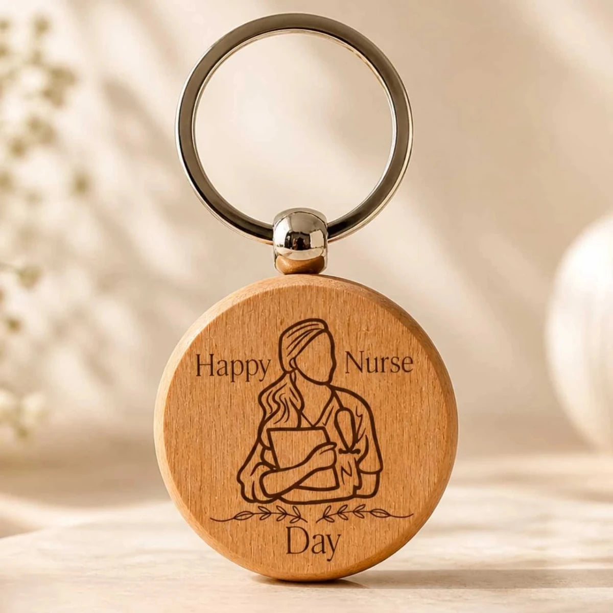Nurse Day Special Wooden Keychain Gift - Flowers to Nepal - FTN