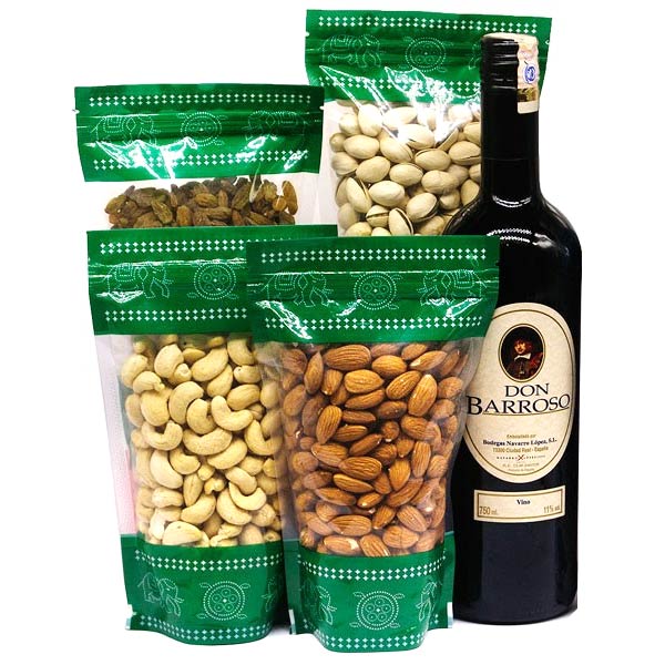 Nuts and Sweet Red Wine Gift Package - Flowers to Nepal - FTN