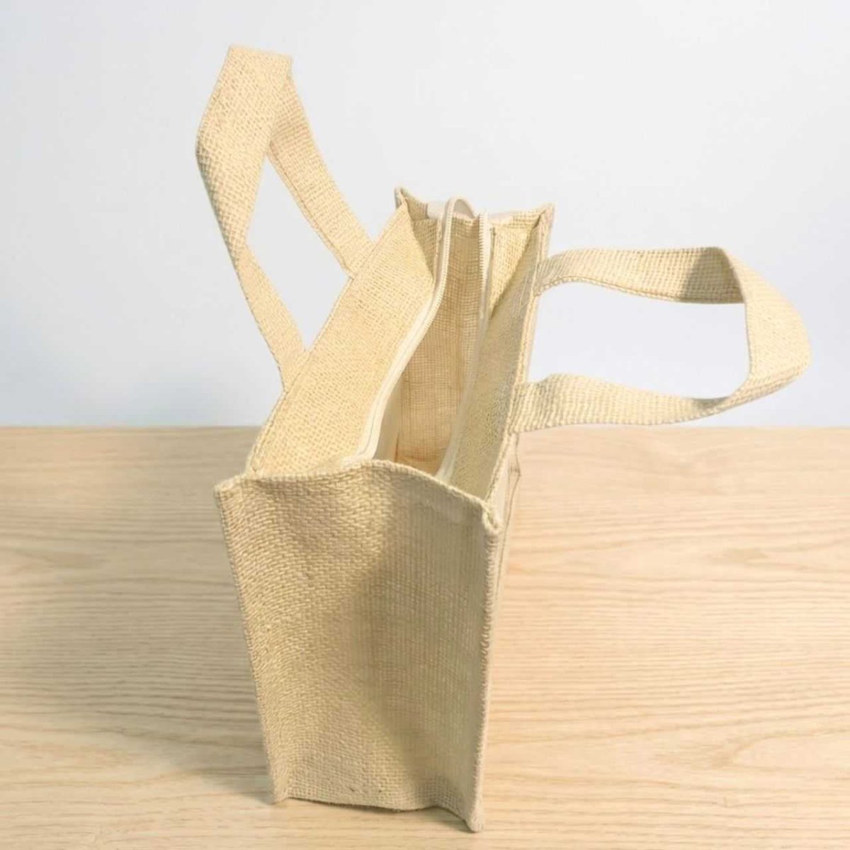 Off - White Jute Storage Bag with Zip - Flowers to Nepal - FTN