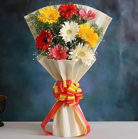 olorful Gerbera Bouquet – 12 Flowers for Someone Special - Flowers to Nepal - FTN