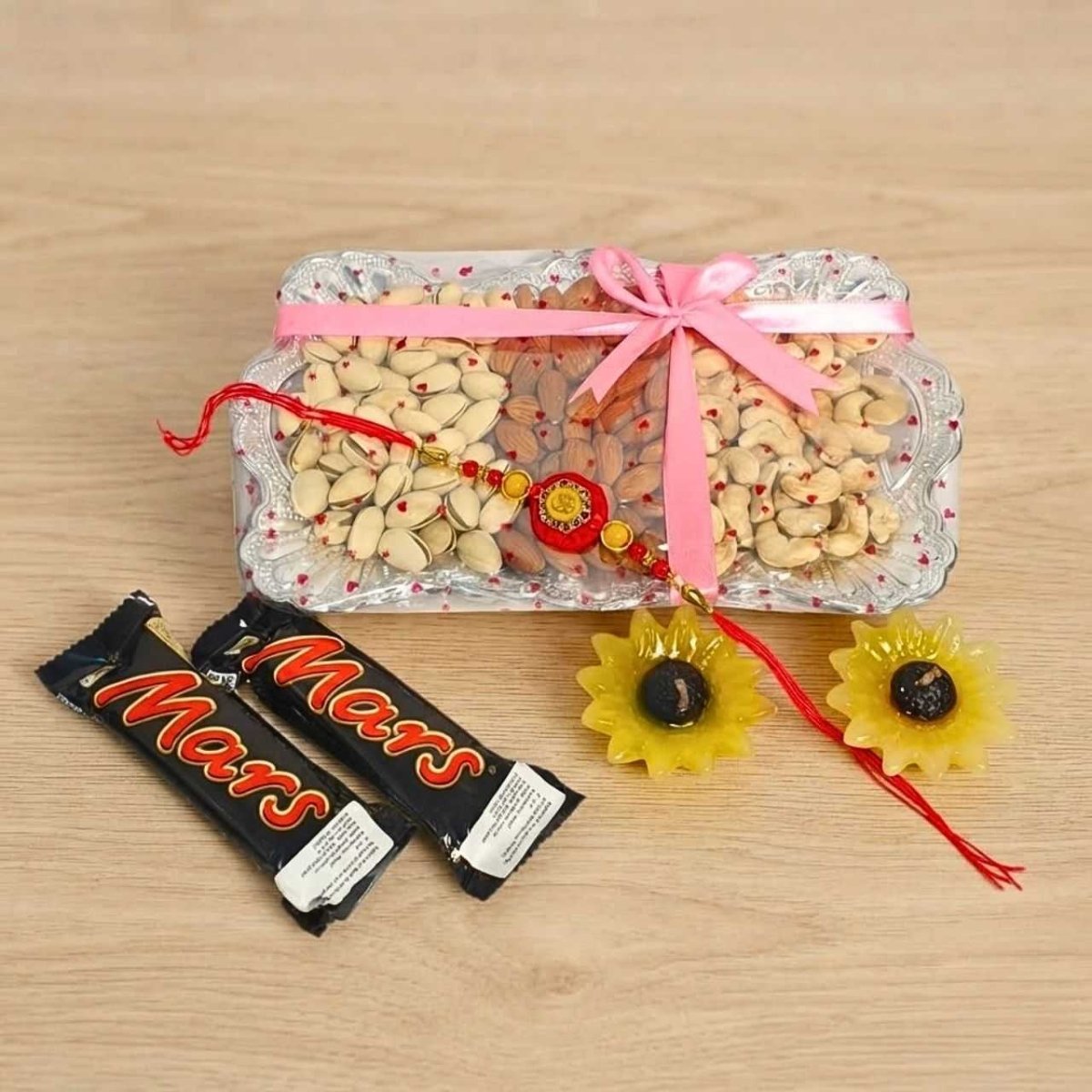 Om Rakhi & Dry Fruits Gift Set for Brother - Flowers to Nepal - FTN