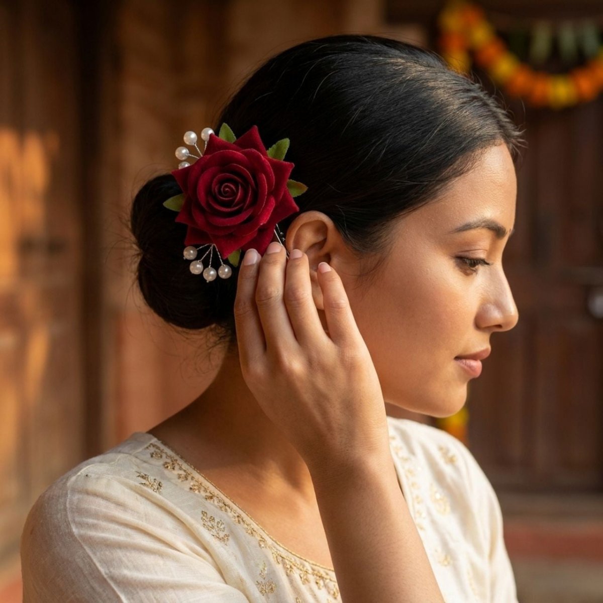 Pearl Detail Floral Hair Clip - Flowers to Nepal - FTN