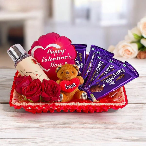 Perfume & Mini Teddy Keyring Gift Set for Her - Flowers to Nepal - FTN