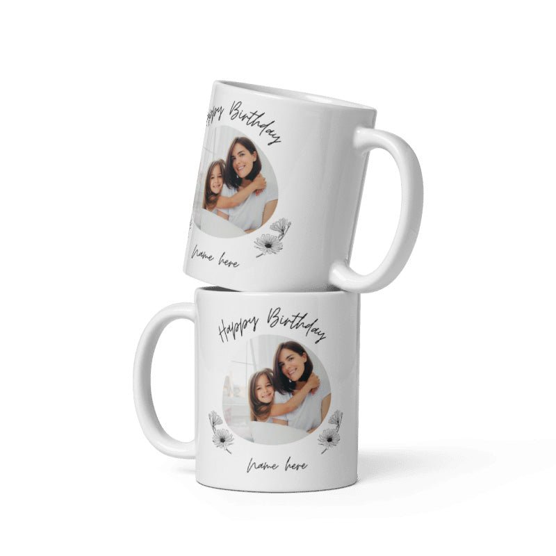 Personalised Birthday Mug with Your Photo and Text - Flowers to Nepal - FTN