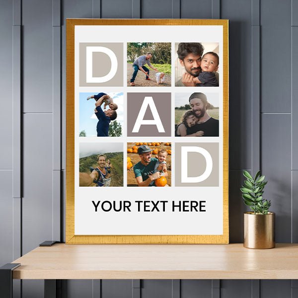 Personalised Golden Frame Gift for Dad - Flowers to Nepal - FTN