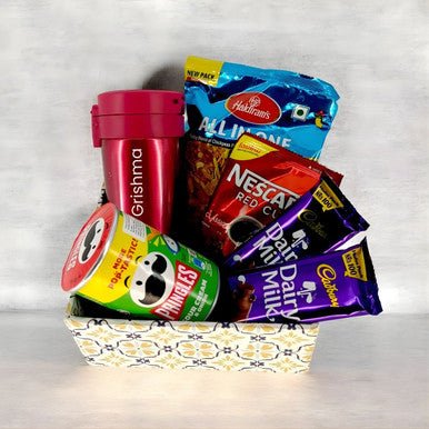 Personalised Tumbler & Snacks Gift Box - Flowers to Nepal - FTN