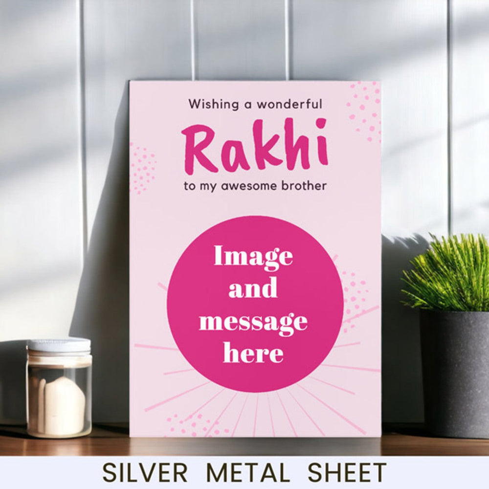 Personalize Rakhi Metal Sheet for Brother - Flowers to Nepal - FTN