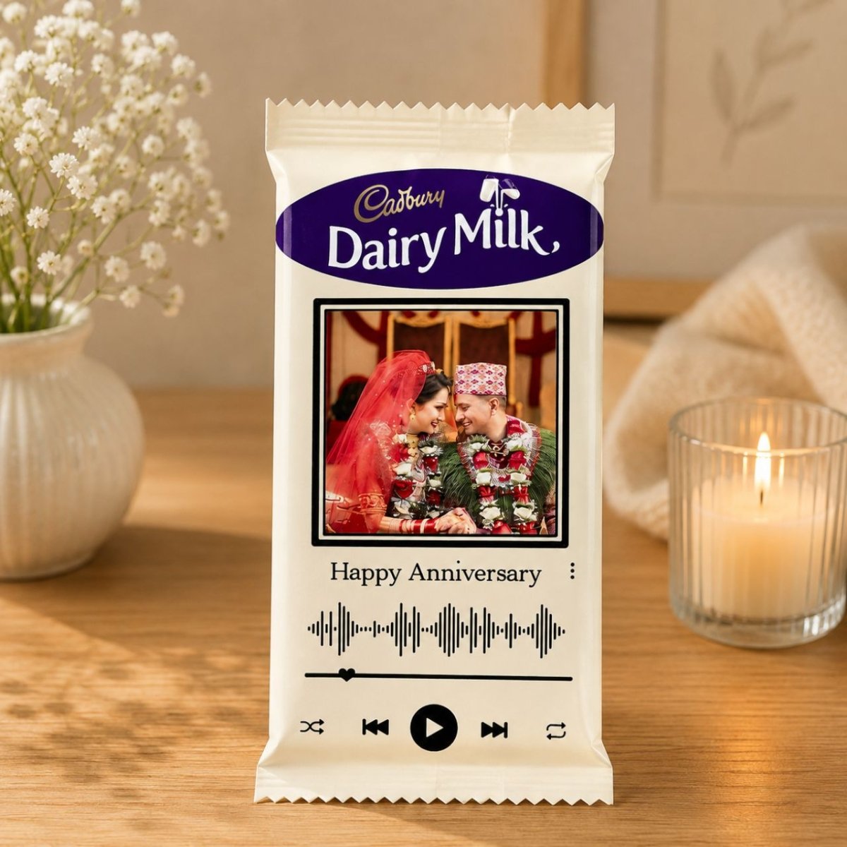 Personalized Anniversary Photo Chocolate Gift - Flowers to Nepal - FTN