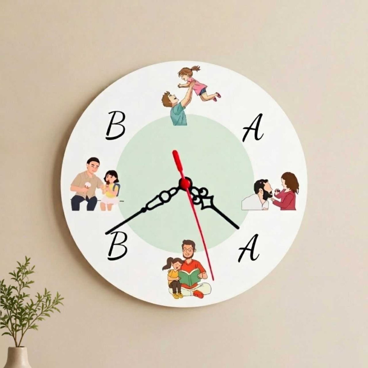 Personalized BABA Glass Clock Gift - Flowers to Nepal - FTN