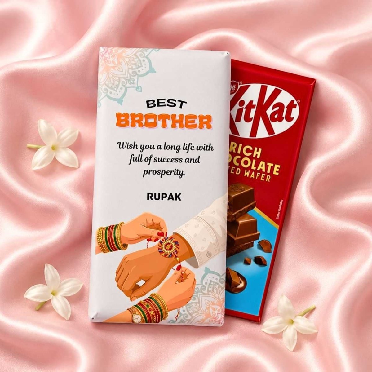 Personalized Best Brother Rakhi Chocolate - Flowers to Nepal - FTN
