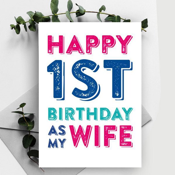 Personalized Birthday Card for Your Wife – First Birthday Together - Flowers to Nepal - FTN