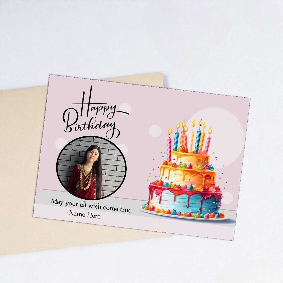 Personalized Birthday Card with Photo and Name - Flowers to Nepal - FTN