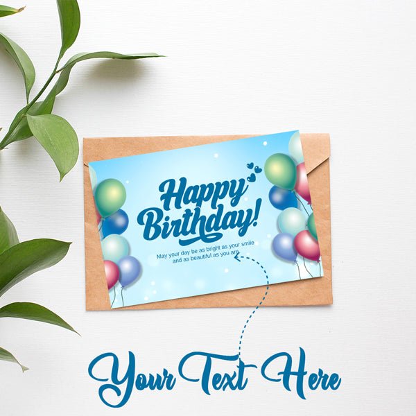 Personalized Birthday Card with Your Message - Flowers to Nepal - FTN